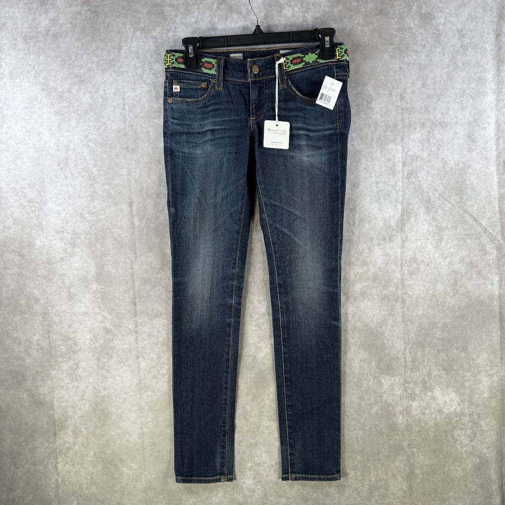 Adriano Goldschmied Jeans Women Size 24 Super Skinny‎ Ankle Legging Beading NWT